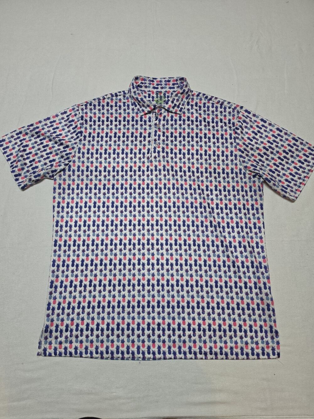 Tailorbyrd men's performance golf polo colorful pineapple Mens Xxl Short Sleeve